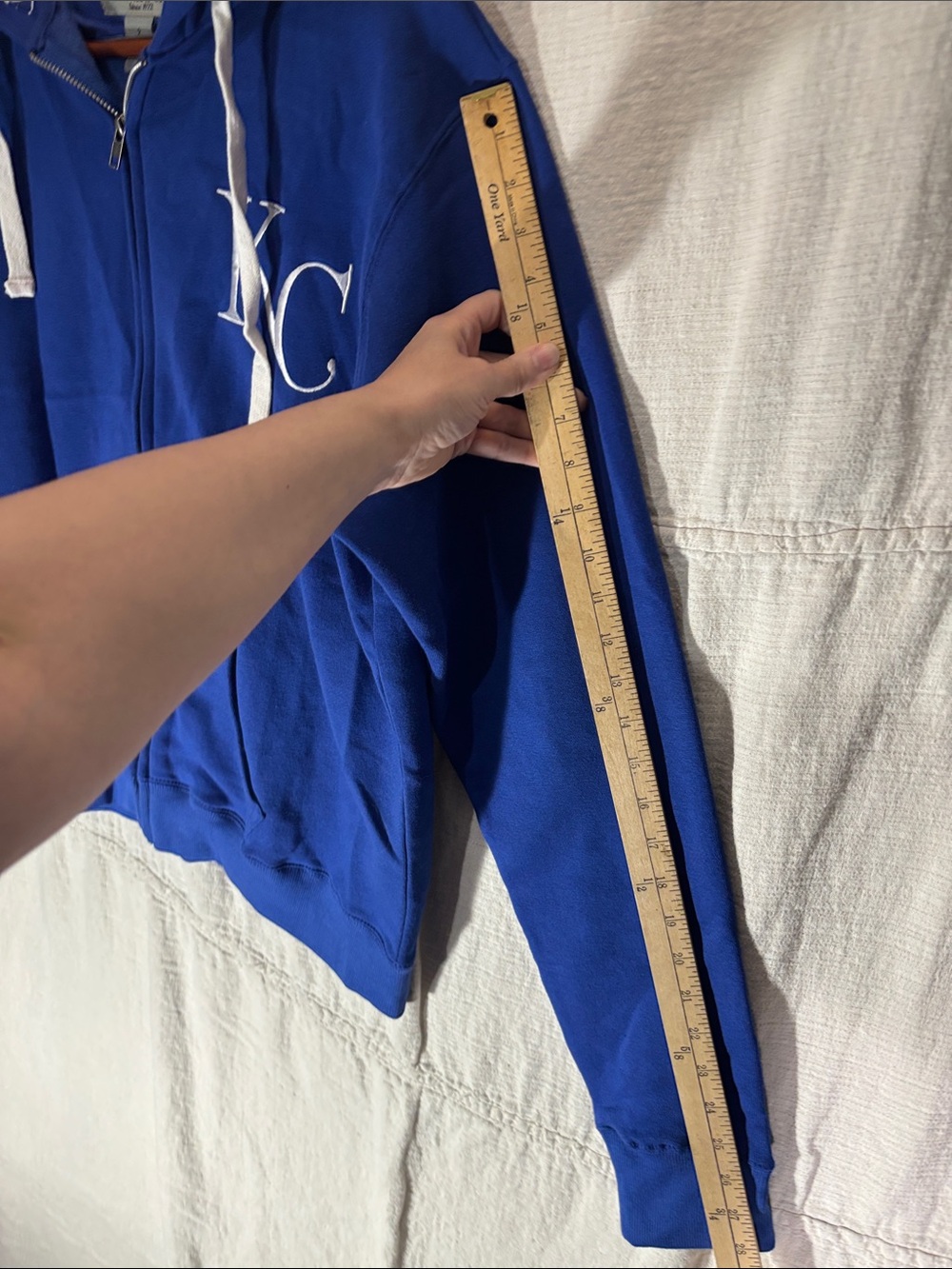 KC Royals MLB Soft As A Grape Zip Up Hoodie Jacket Blue Sz 2X Like New - Picture 5 of 9